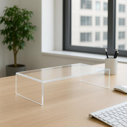 Azar 515360 Acrylic Monitor Stand Riser – Made in USA Laptop stand and Monitor Riser Acrylic Monitor Stand Riser Clear Laptop Stand for Desk Ergonomic Display Riser, Clear (21-Inch-Luxury Handcrafted)