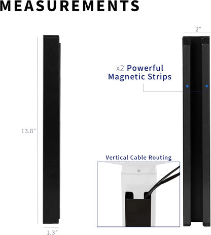 VIVO Steel Magnetic 14 inch Cable Management Channel for Under Desk Leg, No Drill Cord Organizer for Home Office, Black, DESK-AC01-1MB