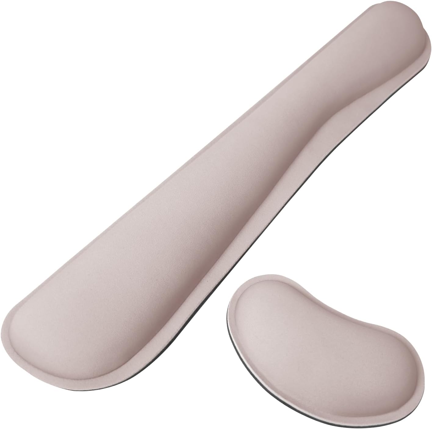 Wrist Rest for Computer Keyboard and Mouse, Ergonomic Design Wrist Support Pad for Keyboard, Soft Memory Foam Desk Pads Support Hand and Arm Easy Typing Pain Relief, 2 Piece Pad, Cream Pink