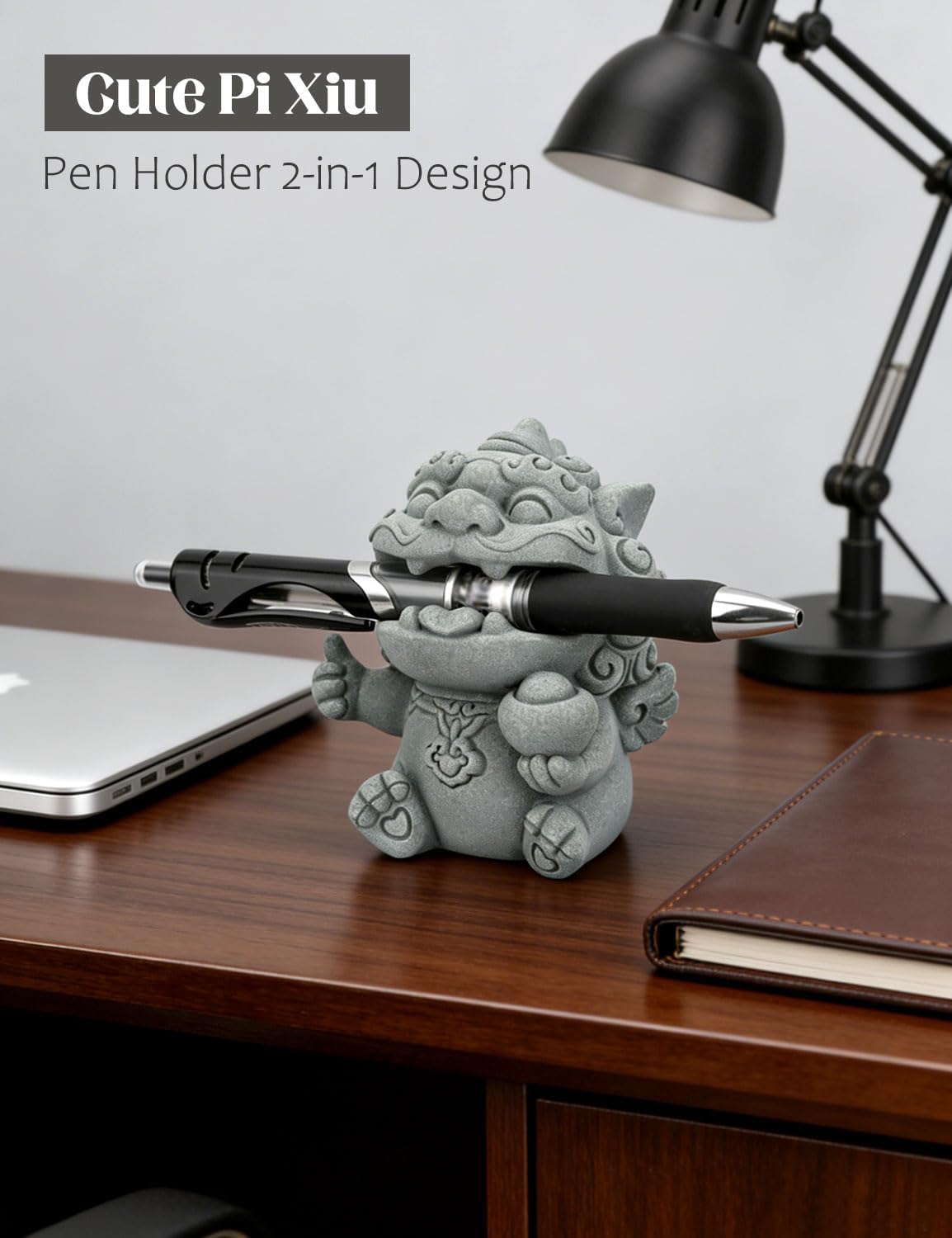 Dragon Pen Holder for Desk, Pen Holder Figure, Chinese Feng Shui Desk Organizer, Animal Figure for Office/Study Display Decoration