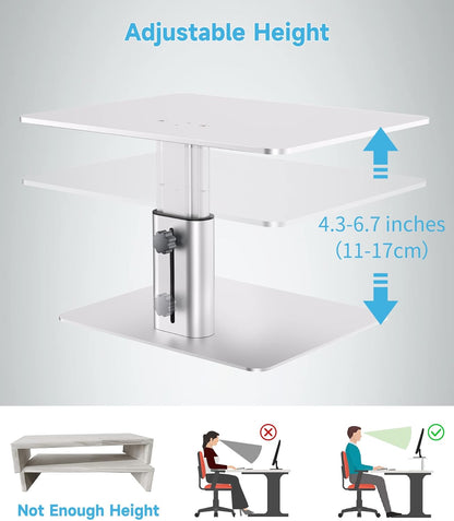 BoYata Monitor Stand, Adjustable Monitor Riser Metal Computer Stand Compatible with TV, PC, Laptop, Computer, iMac, and All Screen Display-Black