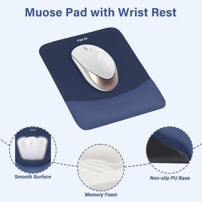 MOSISO Wrist Rest Support for Mouse Pad&Keyboard Set, Rectangular Ergonomic Mousepad Non-Slip Base Home/Office Pain Relief&Easy Typing Pad with Neoprene Cloth&Raised Silicone Lining, Green