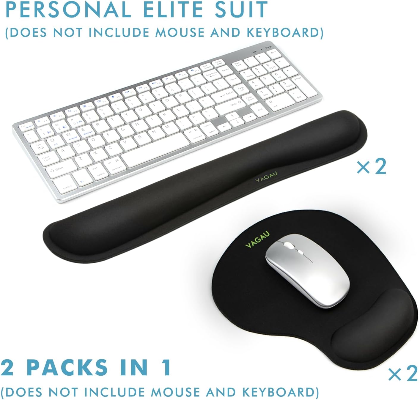 Comfy Mee Premium Memory Foam Keyboard and Mouse Wrist Rest Pads Set- for Comfortable Typing &Wrist Pain Relief (Pack of 2)