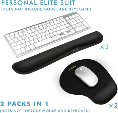 Comfy Mee Premium Memory Foam Keyboard and Mouse Wrist Rest Pads Set- for Comfortable Typing &Wrist Pain Relief (Pack of 2)