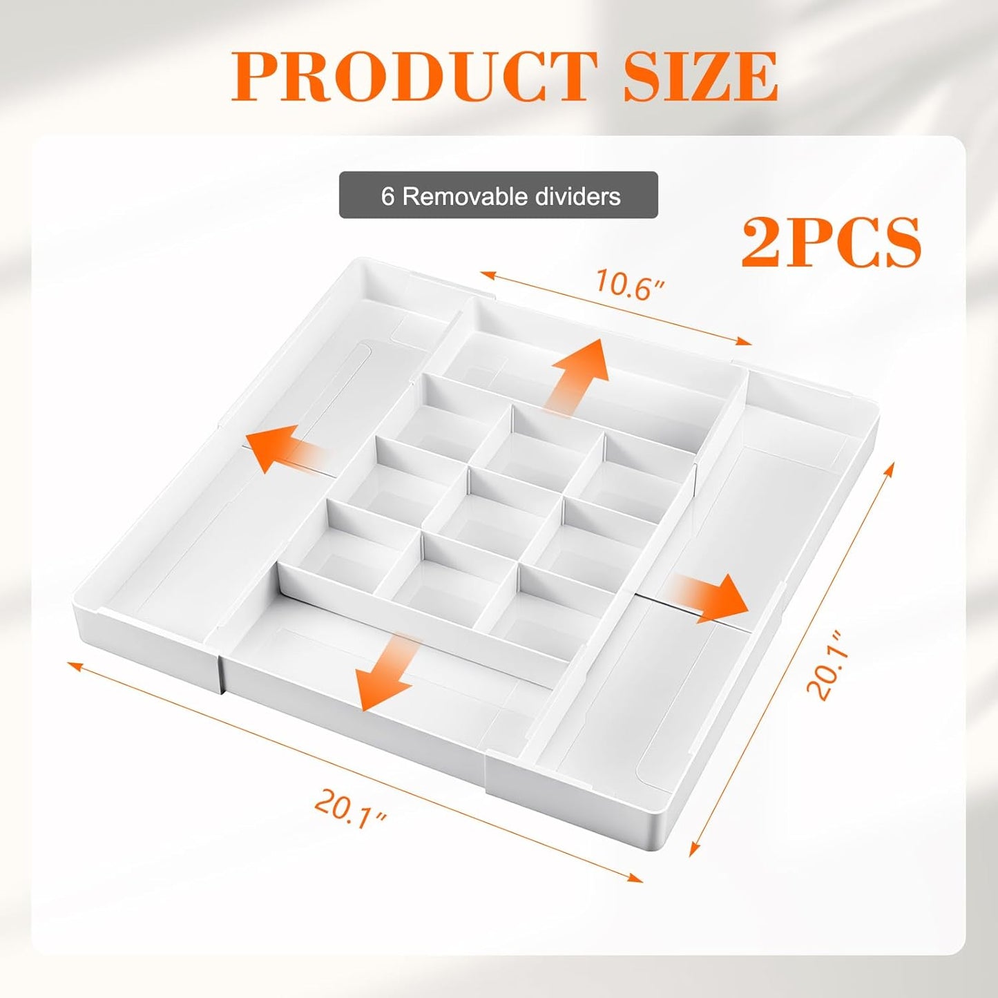 Briwooody 1 Pcs Large Expandable Acrylic Drawer Organizers, Grid Adjustable Drawer, Dividers Organizer for Desk, Makeup, Jewelry, Office, Kitchen Supplies (Clear,11 Compartments)