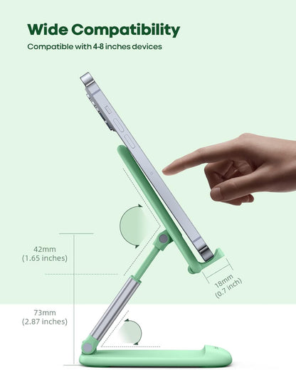 Lamicall Cell Phone Stand for Desk - [Height Adjustable] Foldable Mobile Phone Holder, Portable Stand for iPhone 17 16 15 14 13 12 11 Pro Max Plus Air, Galaxy S25, Office Gift Mothers Day Accessories