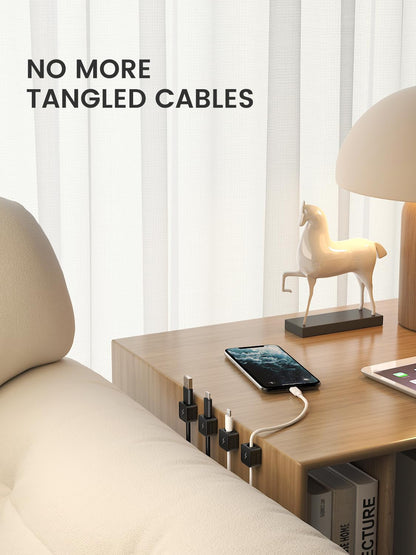 8 Pack Magnetic Cable Clips, Phone Cord Holder for Nightstand, Under Desk Cable Management, Canisflax Adhesive Wire Charging Cord Organizer Keepers Holder for Home Office Car Wall Desktop