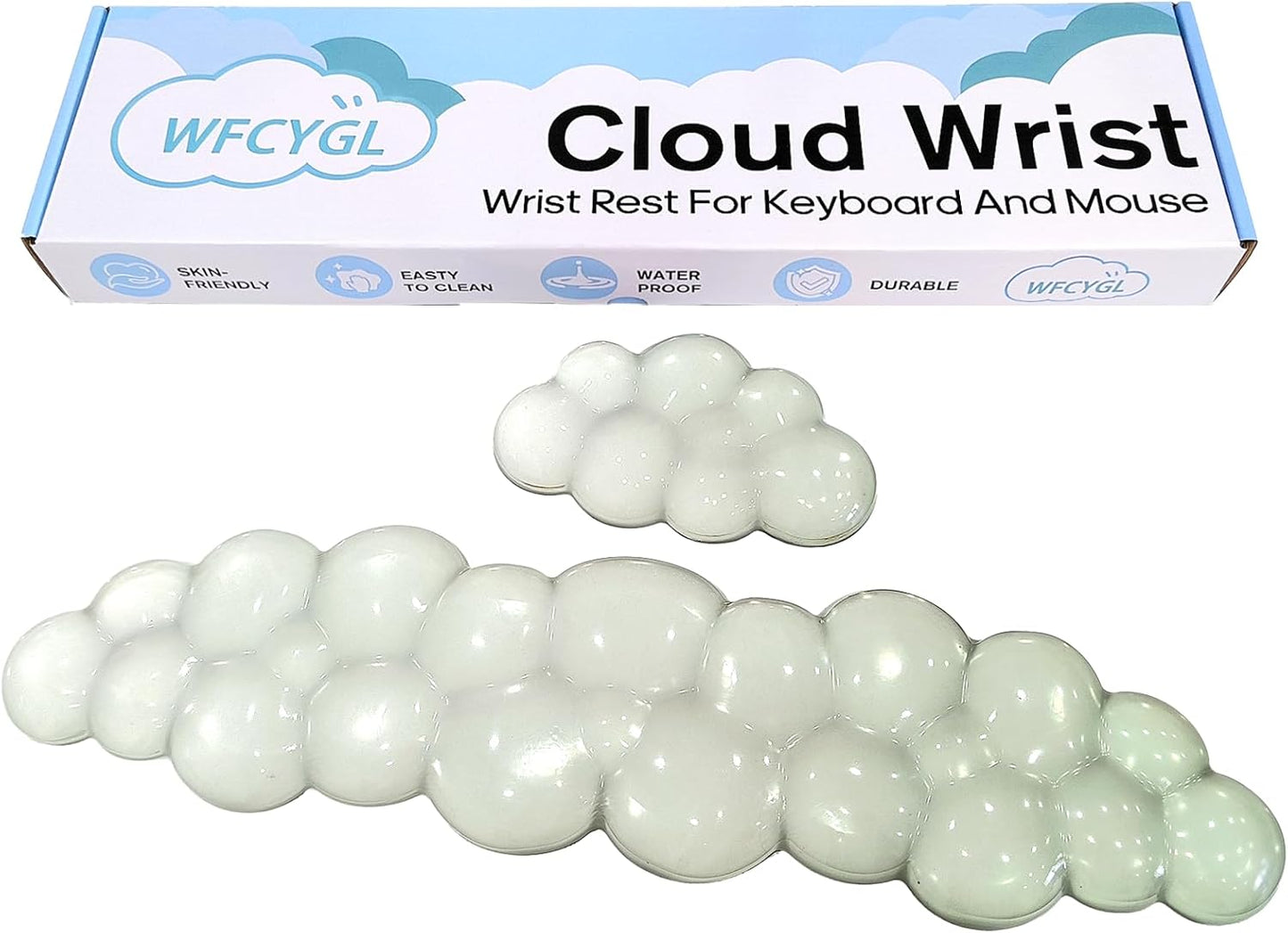 Gel Wrist Rest for Keyboard and Mouse Square Blue Plaid Clear Keyboard Wrist Rest Transparent Ergonomic Cute Checkered Mouse Wrist Pad Silicone Non-Slip Support for Computer Laptop Gaming Home Office