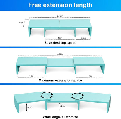 Desk Organizers and Accessories, Dual Monitor Stand Riser, Monitor Desk Shelf for Desktop Organization (Black)