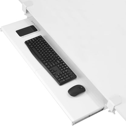 VIVO Large Clamp-on Computer Keyboard and Mouse Under Desk Slider Tray, 27 x 11 inch Pull Out Platform Drawer, White, MOUNT-KB05W