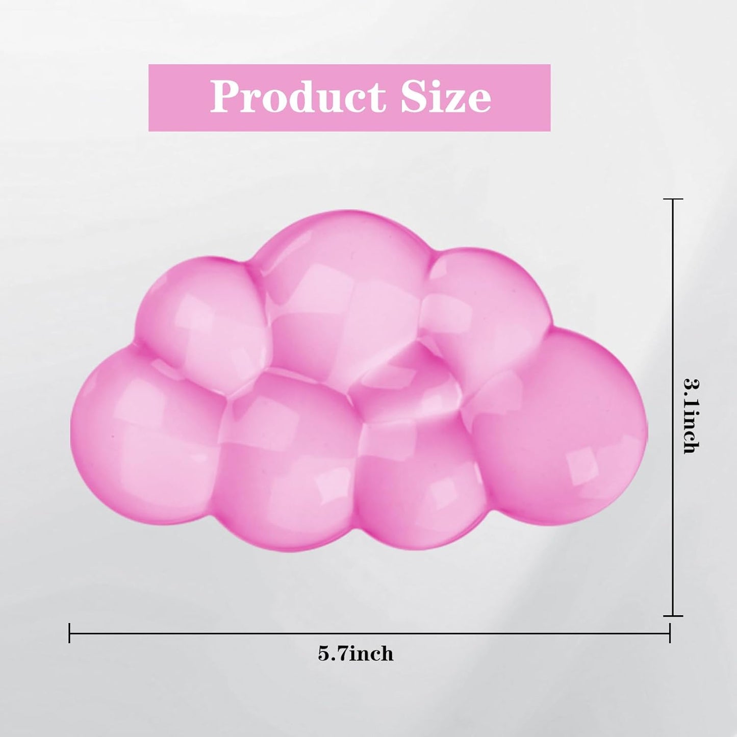 Gel Cloud Keyboard and Mouse Wrist Rest, Cute Wrist Support and Arm Support Keyboard Rest for Keyboard and Mouse Typing Pain Relief，Suitable for Office/Computer/Laptop/Gaming (Pink)