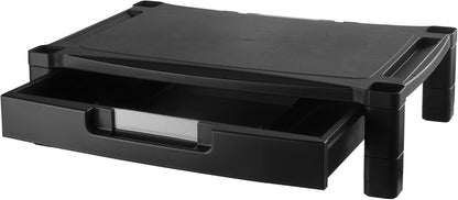 Kantek Single-Level Monitor Stand, 17" X 13.25" X 3" To 6.5", Black, Supports 50 Lbs