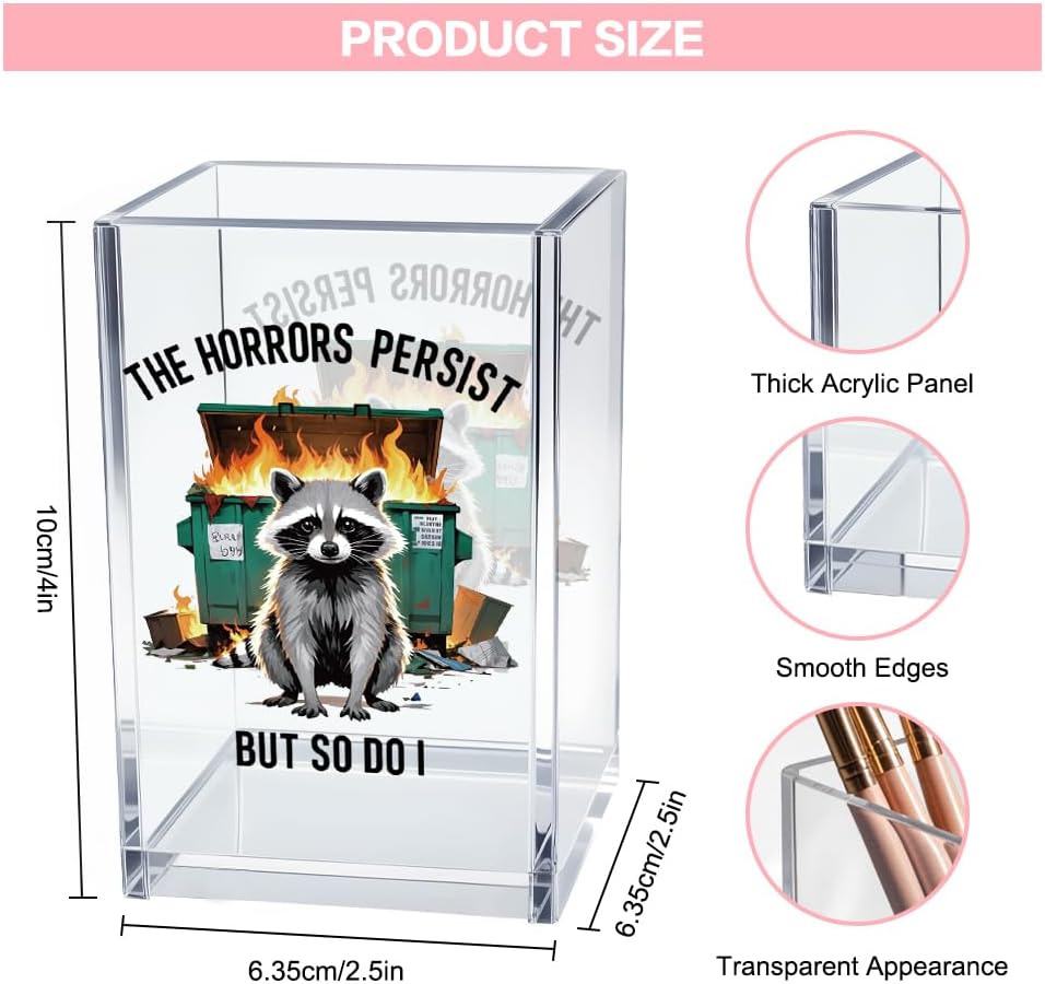 Everything is Figureoutable Acrylic Cosmetic Pencil Pen Holder Cup, Emotional Dumpster Fire Pencil Pen Holder Cup, Therapy Gifts, Mental Health Gifts for Women Colleague Boss Teacher