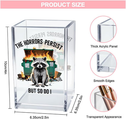 Everything is Figureoutable Acrylic Cosmetic Pencil Pen Holder Cup, Emotional Dumpster Fire Pencil Pen Holder Cup, Therapy Gifts, Mental Health Gifts for Women Colleague Boss Teacher