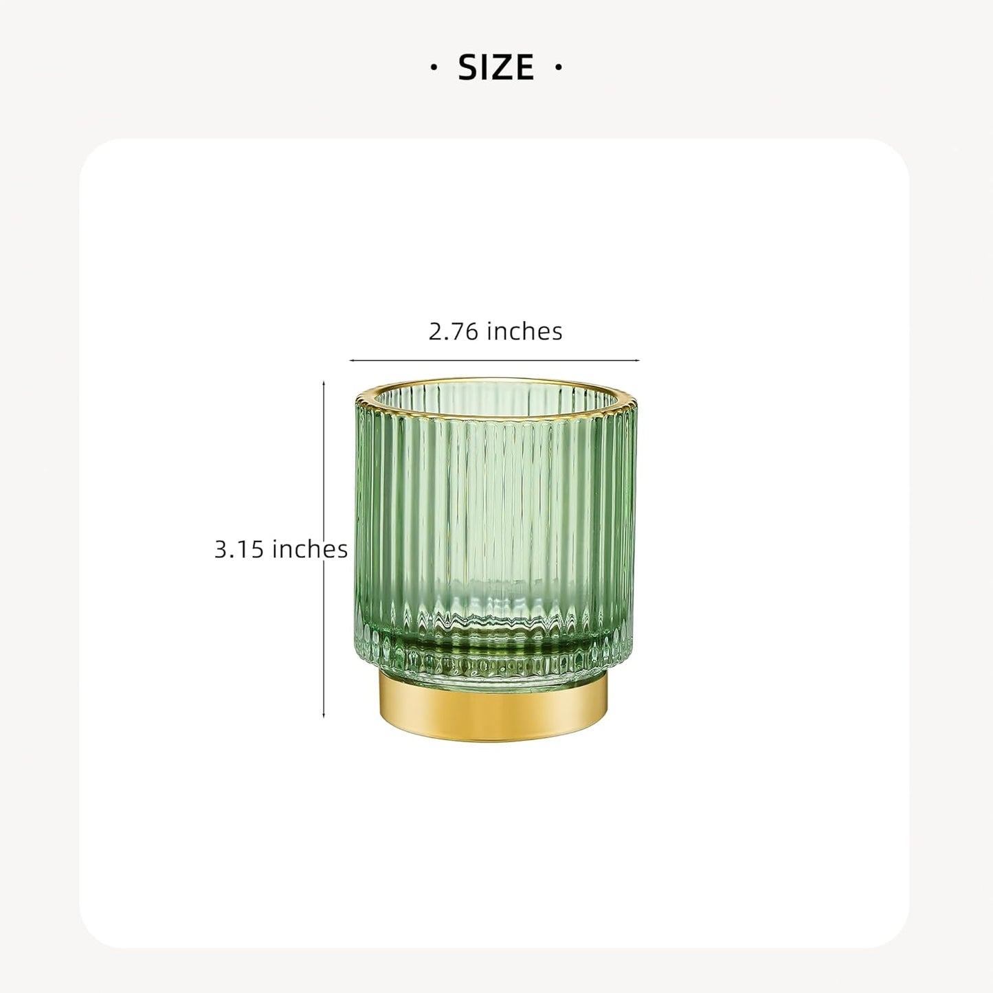 Makeup Brush Holder Organizer,Toothbrush Holders,Desk Pen Pencil Holder,Multifunctional Vintage Glass Brush Cup（L/Green/A3-6-US）