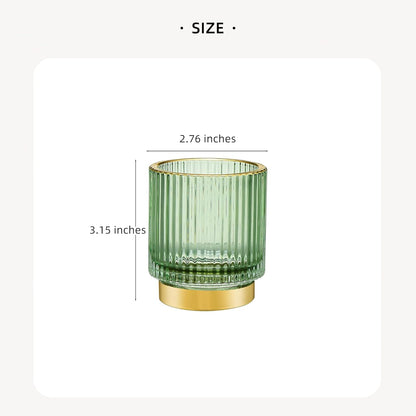 Makeup Brush Holder Organizer,Toothbrush Holders,Desk Pen Pencil Holder,Multifunctional Vintage Glass Brush Cup（L/Green/A3-6-US）