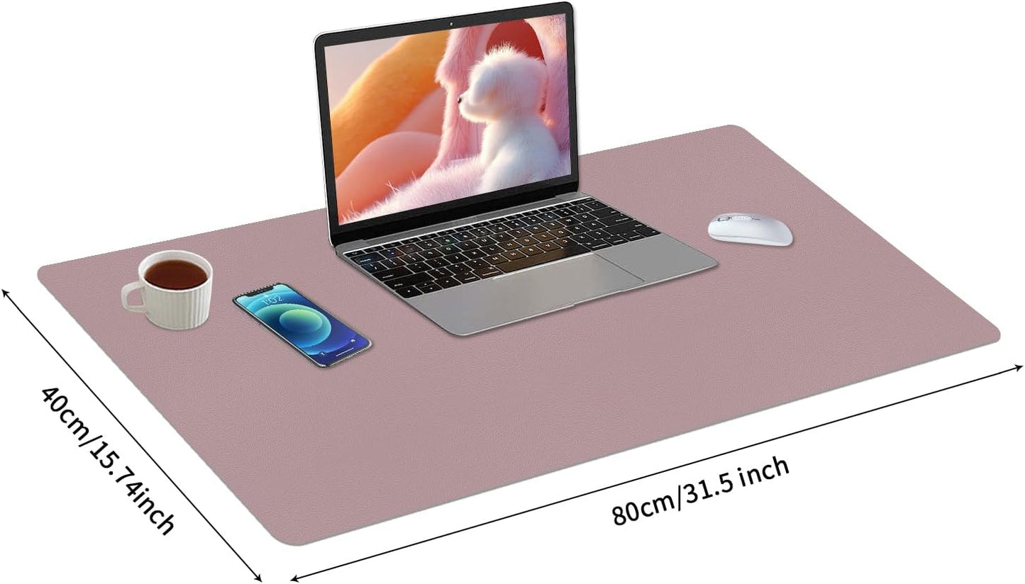 Bloss Leather Desk Pad and Keyboard Wrist Rest, Large Mouse Pad + Keyboard Pad+Mouse Wrist Support, Non-Slip Desk Mat Protector for Office, Home(31.5×15.7 Inches,Beige)