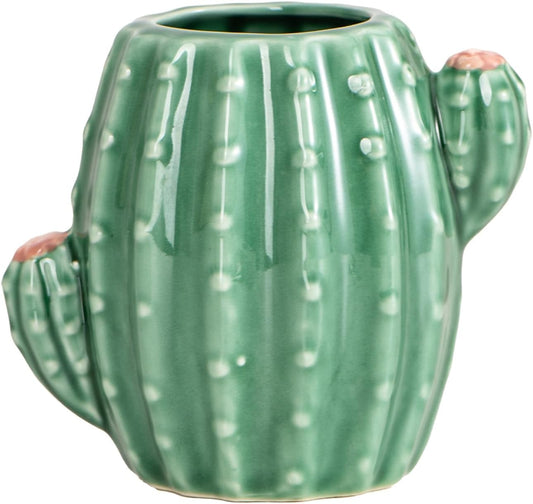 Ceramic Cactus Pen Holder Stand Cup Cactus Pencil Holder Organizer Makeup Brush Holders for Home Office Desk (Green Cactus)