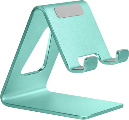 Aoviho Desk Cell Phone Stand Phone Holder, Aluminum Phone Cradle Dock for iPhone17 16 15 14 13 12 pro Mini 11 X Xs max 8 7 6 6s Plus SE Samsung All Smart Phones, Rose Gold