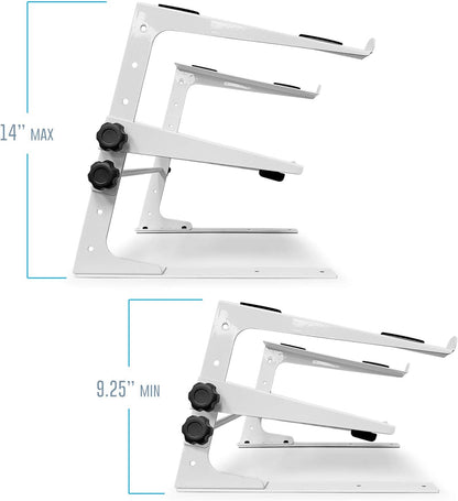 AXA AXCESSABLES DJ Laptop Stand with Travel Bag | Portable Foldable Aluminum Laptop Stand for Laptops up to 15 inches and 20lbs | No Assembly Required, Includes Carrying Bag