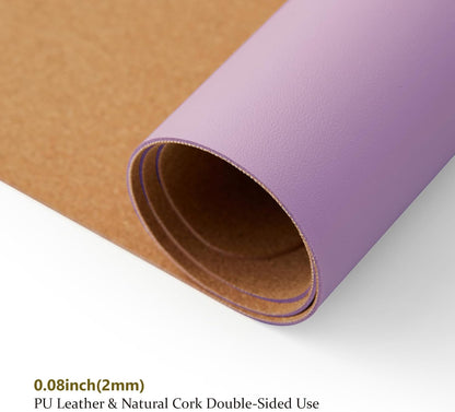 Cork Desk Mat - Dual-Sided Desk Pad for Office and Home - Desk Organization and Accessories - Ideal for Large Mouse Pad and Desk Mats on Top of Desks(Dark Green,90cmx 43cm)