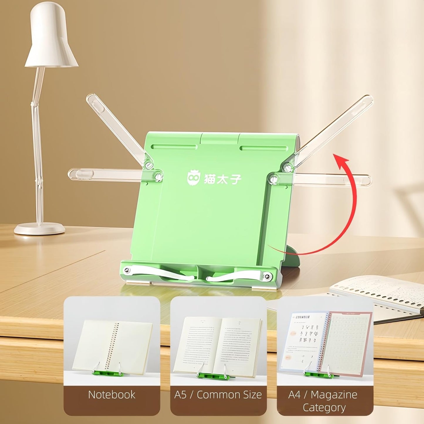 Travel Mini Book Holders for Reading Hands Free - Portable and Adjustable Book Stand for Reading, Two-in-one (Book + Tablet Stand) - Essential for Students/Professionals/Reading Enthusiasts