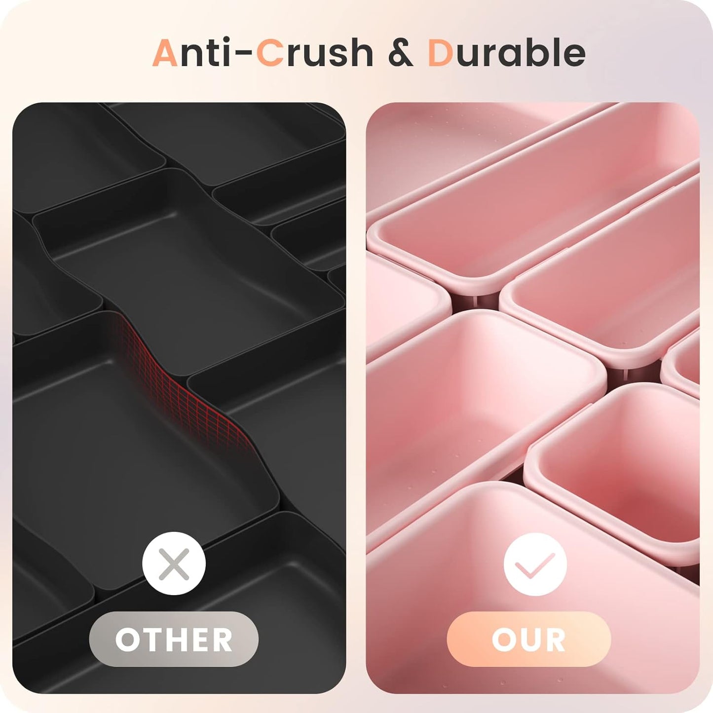 【Military Grade】A-LuGei Drawer Organizer, 【𝟱𝗦𝗶𝘇𝗲】 Makeup organizer, 【Holds 177 Items】 Bathroom Organizers and Storage, Organization and Storage, Desk Drawer Organizer for Bathroom Vanity