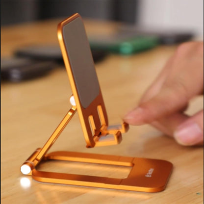 Foldable Phone Stand, Compact Aluminum Mini Cell Phone Holder for Desk,Desktop Portable & Adjustable Folding Metal Tablet Stand for iPad mini,Tablet and Cellphone