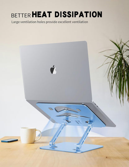 Laptop Stand, Ergonomic Adjustable Computer Stand for Collaborative Work, Foldable and Portable Heat Sink Computer Stands, Fits up to 15.6-inch Laptops (Orange)