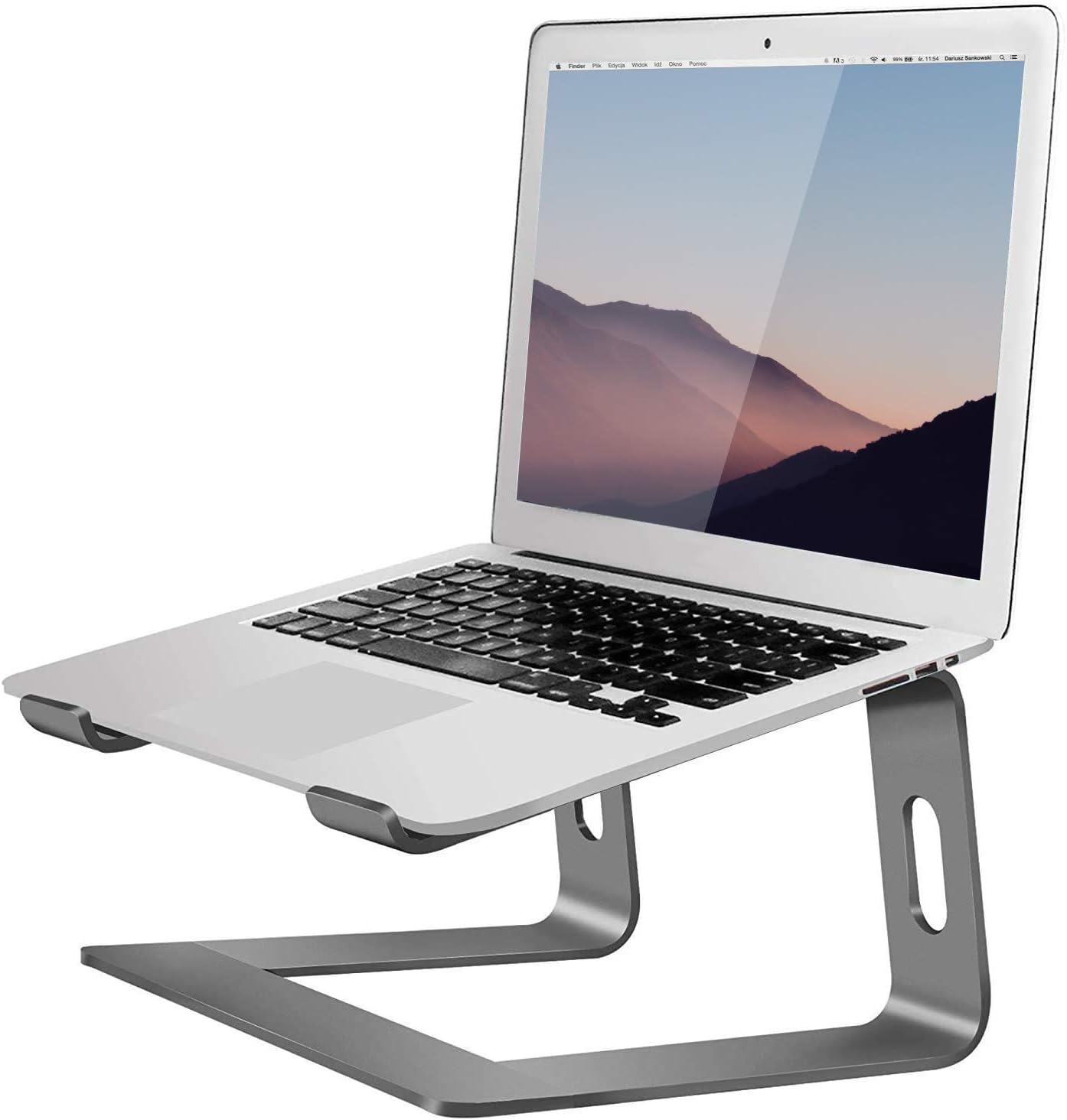 Orionstar Ergonomic Laptop Stand, Premium 5mm Aluminum Riser for 10-15.6 Inch Notebook Computer, Tool-Free Detachable Elevator Holder for Desk Office, Sturdy Riser for Eye-Level Neck Relief (Gold)