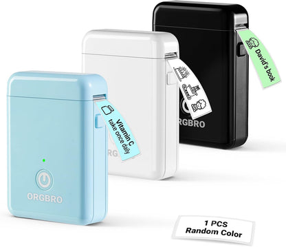 ORGBRO Label Maker Machine with Tape, X1 Portable Bluetooth Mini Label Printer, Support Pre-Cut & Continuous Label, Wireless Small Label Makers with Versatile App for School Home Office Organization