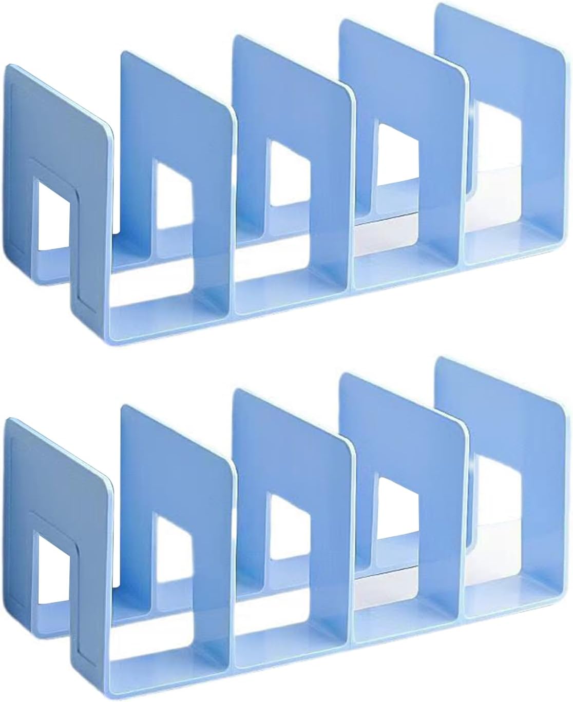 2PCS Acrylic File Organizer for Desk, Desktop Document/Mail Organizer, 4 Compartments Plastics Invisible Bookshelf Floating (12.5" x 5.7" x 5", Black)