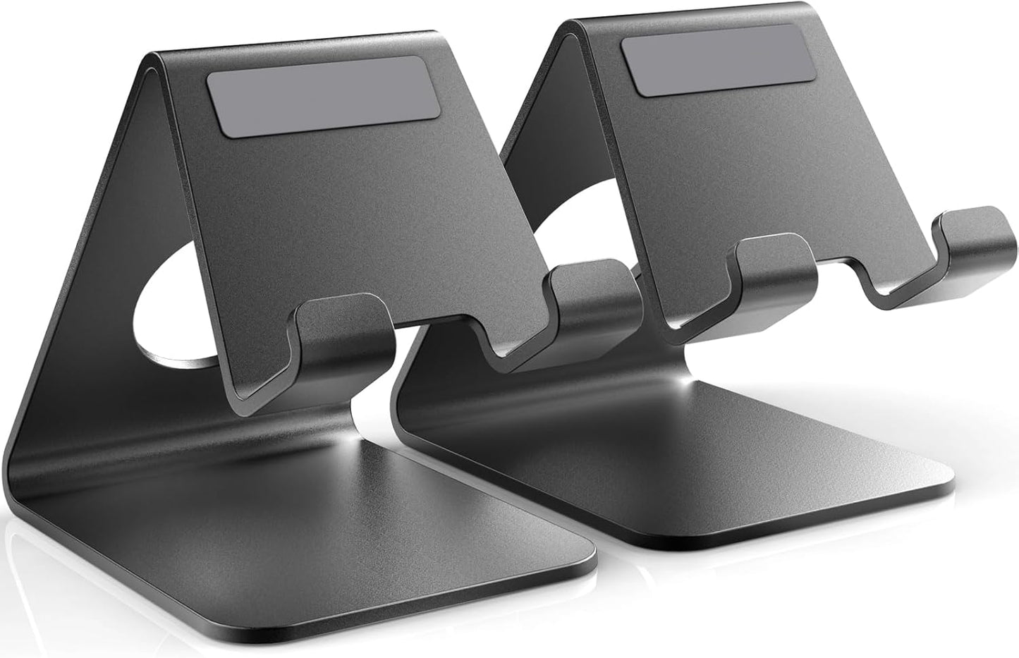 TOPGO 2 Pack Cell Phone Stand, Phone Dock, Cradle, Holder, Aluminum Desktop Phone Stand with Cable Collective for Office Desk, Bedside Table Compatible with iPhone 17 16 15 14 13 12 Pro Max - Black