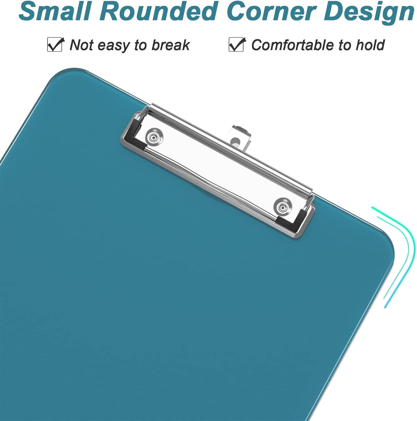Rimilak 8.5 x 11 Plastic Clipboards Set of 2, Low Profile Metal Clip, Translucent Board, 12.5 x 9 in Letter Size, Office Supply, Back to School, Purple