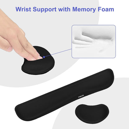 MOSISO Keyboard Mouse Pad Set, Gaming Mouse Pad&Keyboard Wrist Rest&Wrist Rest, Ergonomic Wristrests with Memory Foam Home Office Easy Typing Cushion Non-Slip Mousepad, Purple