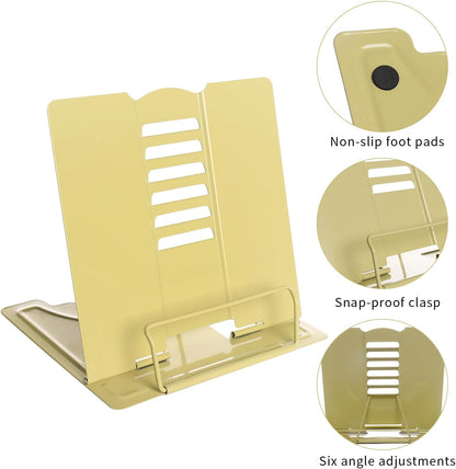 Camelmother Metal Book Holder Adjustable Book Stand for Reading