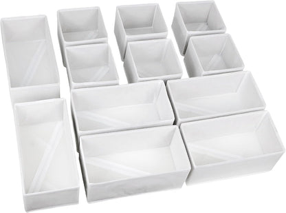 Fordonral 12 Pack Drawer Organizer Clothes, Foldable Fabric Dresser Organizer Closet Organizers and Storage Box for Underwear,Folded Clothes,Baby Clothing,Socks,Bra,Towels,Ties(12 Pack,Gray)