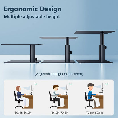 Nillkin Monitor Stand for Desk, Adjustable Height Computer Monitor Stand, Ergonomic Aluminum Computer Stand for Desktop Monitor, iMac, Studio Display XDR, Dell, HP, Lenovo, Other Screen Display, Black