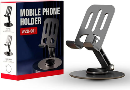 Cell Phone Stand for Desk - [360° Rotation] Sturdy Adjustable Desktop Phone Holder, Foldable Mobile Stand, Office Desk Accessories Gifts for All Phone Stands