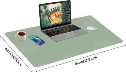 Bloss Leather Desk Pad and Keyboard Wrist Rest, Large Mouse Pad + Keyboard Pad+Mouse Wrist Support, Non-Slip Desk Mat Protector for Office, Home(31.5×15.7 Inches,Beige)