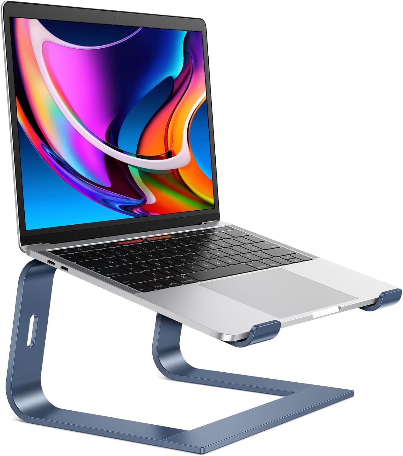 OMOTON Laptop Stand, Detachable Laptop Mount, Aluminum Laptop Holder Stand for Desk, Compatible with MacBook Air/Pro, Dell, HP All Laptops (11-16 inch), Silver