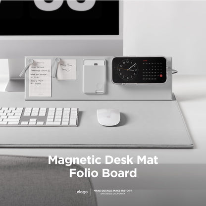 elago Smart Magnetic Desk Mat Folio Board Compatible with All Magnetic Products Clean Organized Desk for Office and Home (Microfiber Leather-Stone)