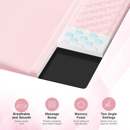 Ospelelf Ergonomic Mouse Pad and Keyboard Stand Wrist Rest Set, Memory Foam Comfort, Pain Relief for Typing, Office Desk Accessories, Moonlit Blossoms
