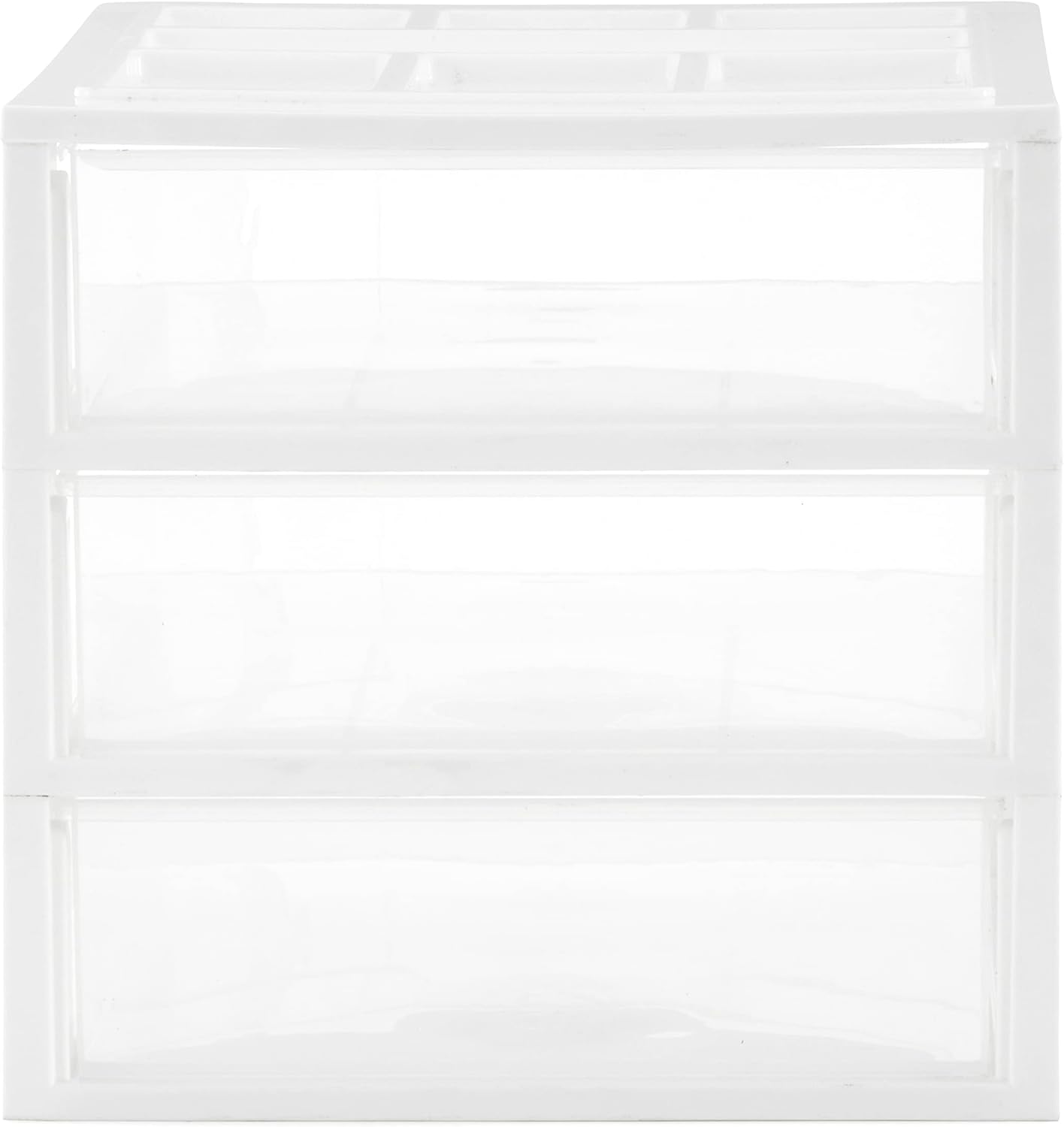 Gracious Living 3-Drawer Desktop and Countertop Organizer Drawer Set, White/Clear