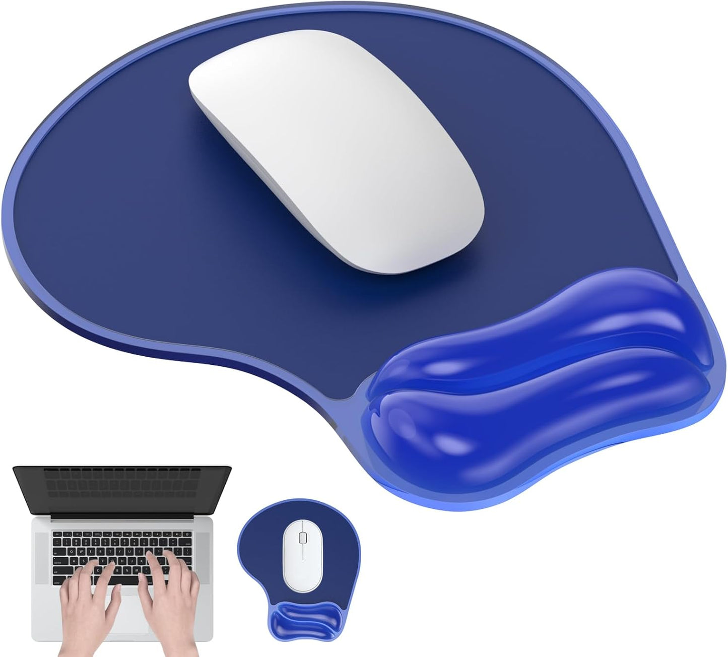 Gel Mouse pad & Keyboard Wrist Rest Set, Ergonomic Keyboard and Mousepad with Wrist Support, Keyboards Wrist Rest, Computer Keyboards Pad, Cooling Gel Blue