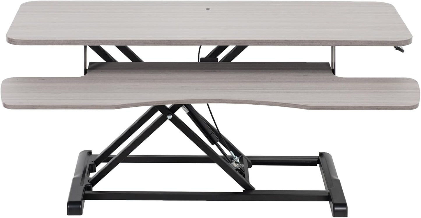 VIVO 26 inch Desk Converter, K Series, Height Adjustable Sit to Stand Riser, Dual Monitor and Laptop Workstation with Keyboard Tray, Black, DESK-V026KB