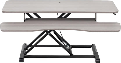 VIVO 26 inch Desk Converter, K Series, Height Adjustable Sit to Stand Riser, Dual Monitor and Laptop Workstation with Keyboard Tray, Black, DESK-V026KB