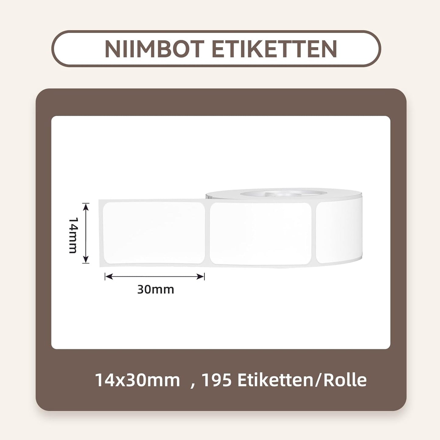 NIIMBOT D11 Label Tape D110 Label Maker Papers 3Rolls Cable Labels, Self-Adhesive Labeling Tape 0.47" X 4.29" (12 X 109mm) Cable Label Refills for Home Office Circuit Box, 195 Labels/3Rolls, White