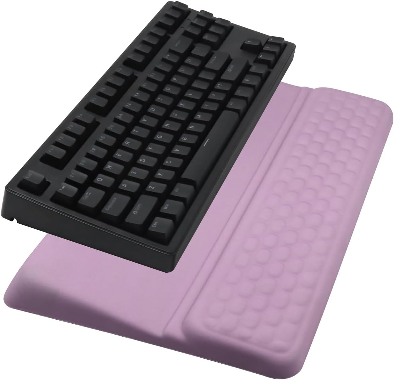 Computer Keyboard Stand Pad with Wrist Rest, Ergonomic Comfy Tilted Keyboard Stand Riser Holder Pad for Office Home (Black)
