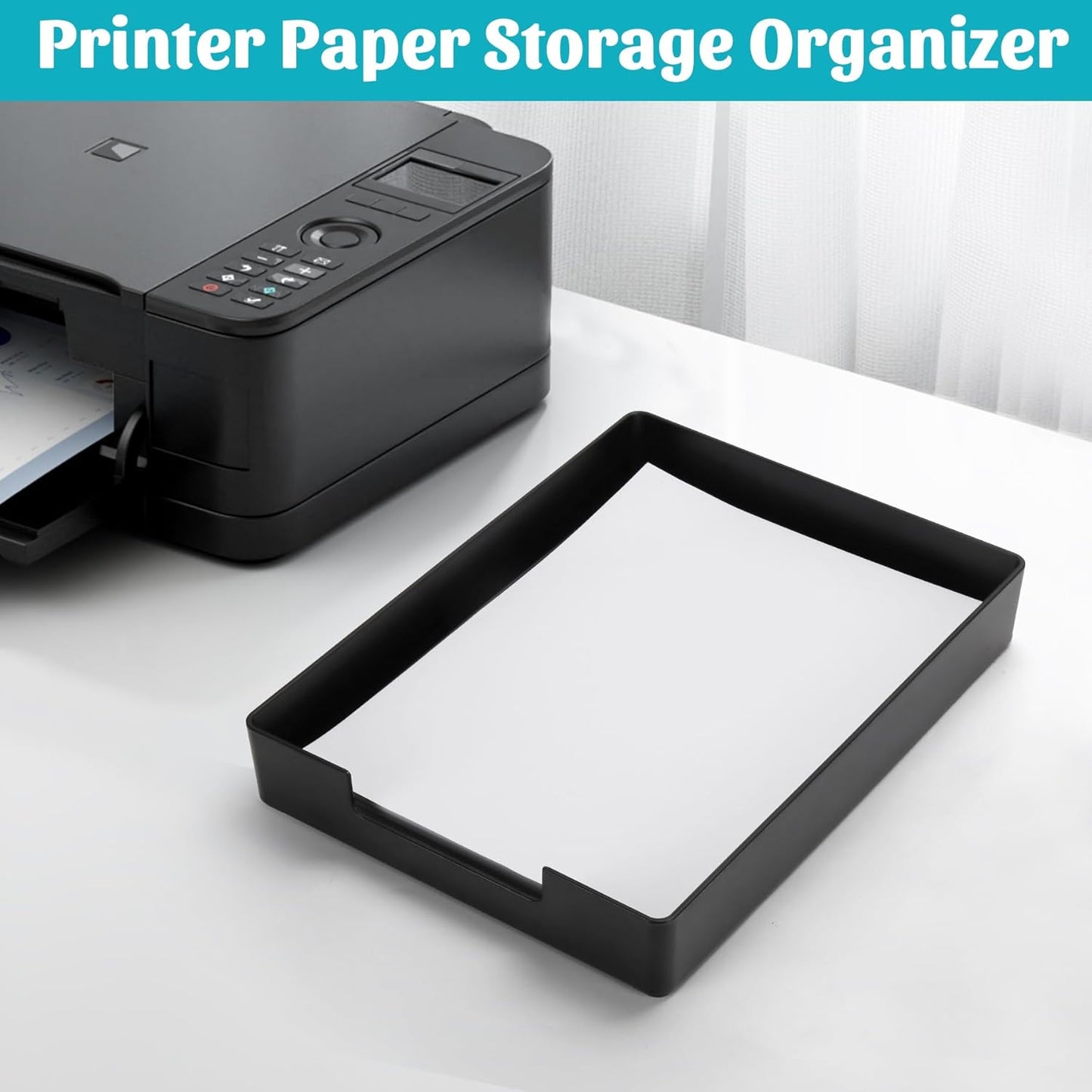 Letter-Size Tray Desk Letter Tray Paper Tray, Sturdy Heavy-Duty Plastic Printer Paper Tray, Single-Tier Stackable File Storage Organizer for Office Home (Clear)
